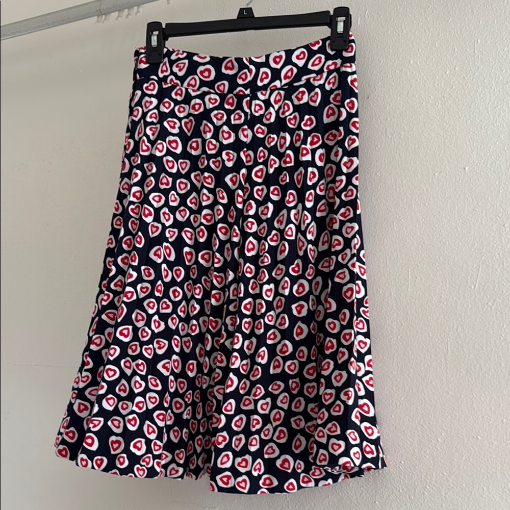 Pink Knee-Length A-Line Skirt with Pleats